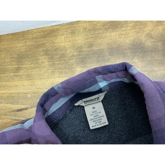 Duluth Trading Co Free Swingin Lined Purple Flannel Shacket Women's Size Medium - Picture 7 of 13